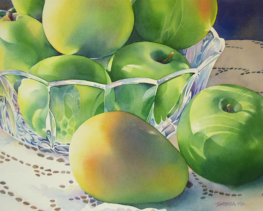 Still Life Painting - Granny Smiths and Bartlets by Barbara Fox