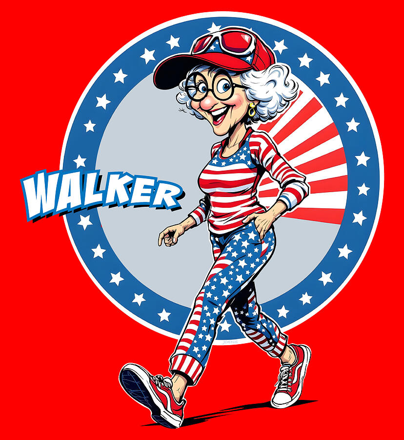 Caricature Digital Art - Granny Walker by Greg Joens Caricature Digital Art - Granny Walker by Greg Joens