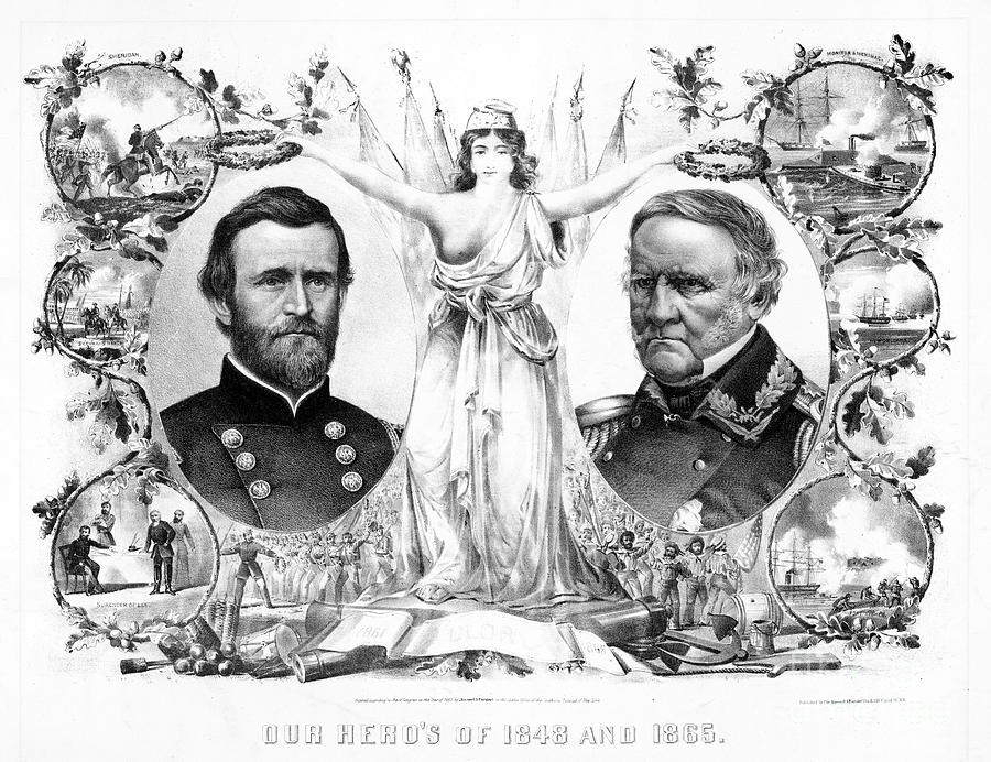 GRANT AND SCOTT, c1865 Drawing by Kimmel and Forster