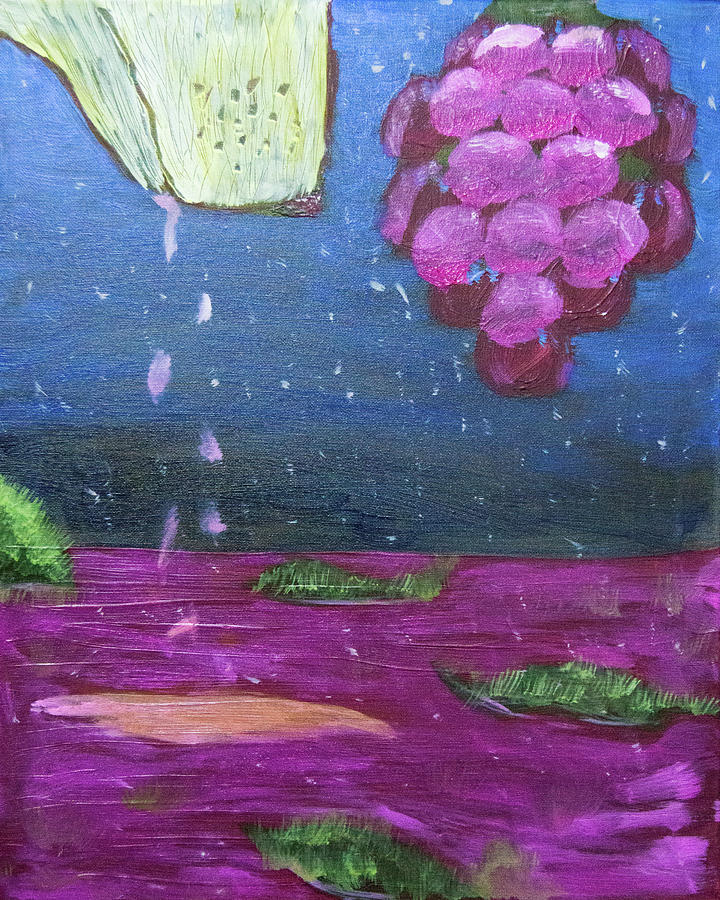 Dog Painting - Grape Eating Dog by Brady Burgener Dog Painting - Grape Eating Dog by Brady Burgener