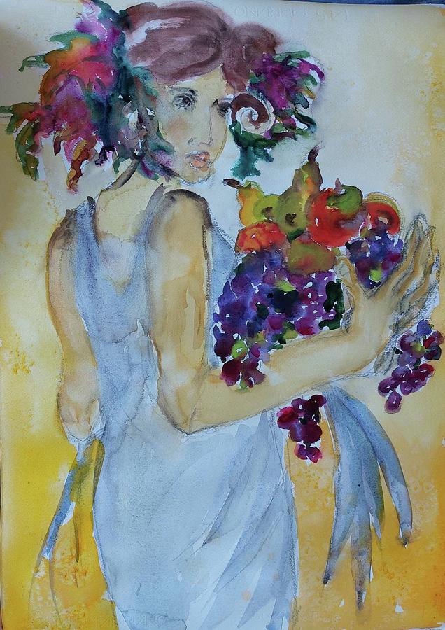 Grape harvest Painting by Tatjana Karabasevic - Fine Art America