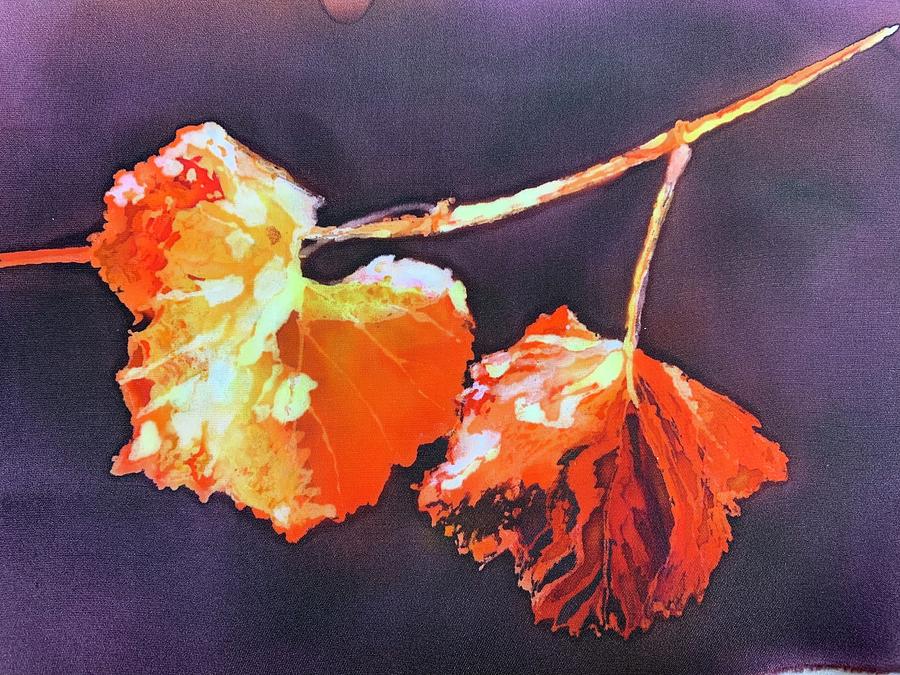 Two leaves #2 Painting by Barbara Pease