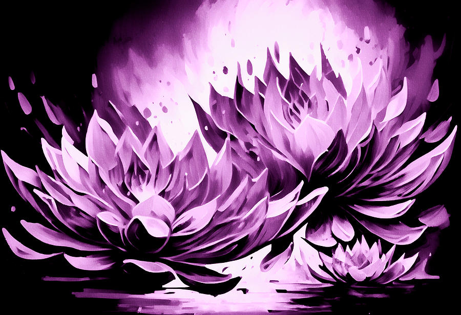 Grape Lotus Power Digital Art by Angie Tirado