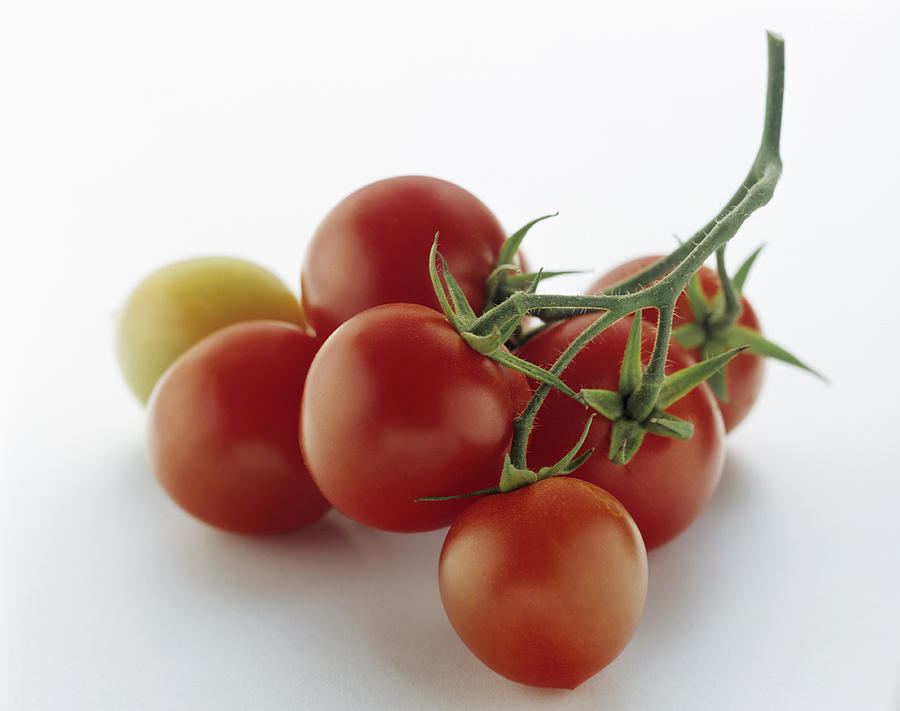 Grape Tomatoes on the Stem Photograph by Image Professionals GmbH