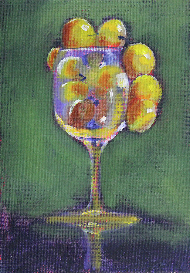 Grape Wine Painting by Nancy Merkle