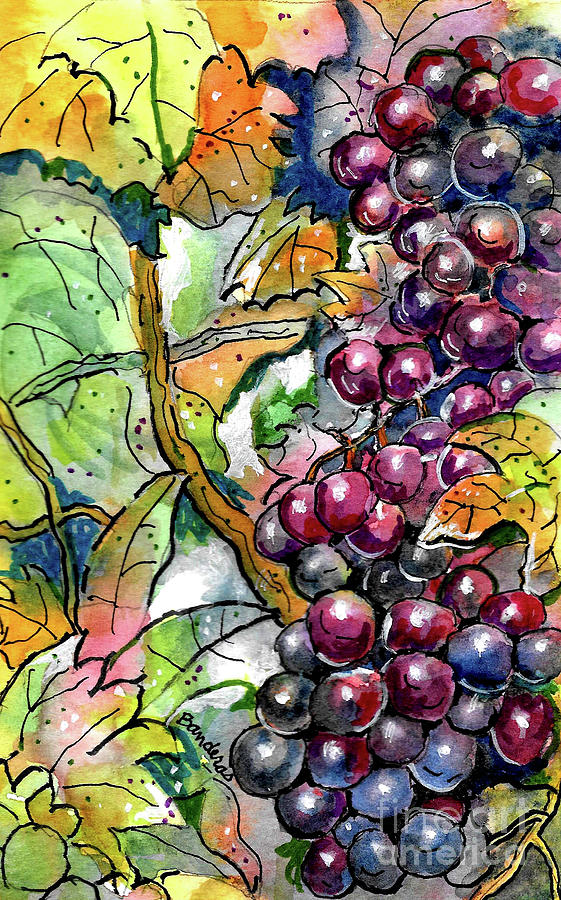 Grapes 2019 Painting by Terry Banderas
