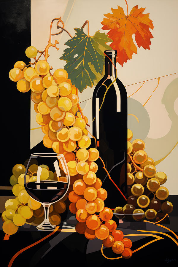 Grapes And Wine Art Painting