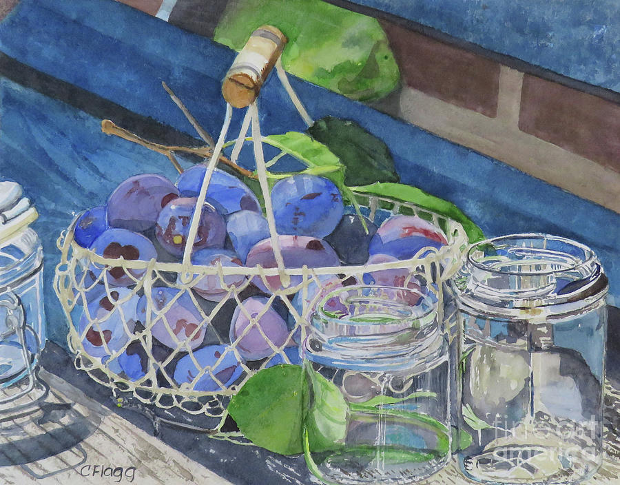 Grapes Painting by Carol Flagg