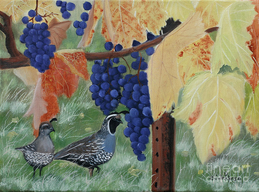 Grapes Painting - Grapes left on the Vine by Julie Peterson Grapes Painting - Grapes left on the Vine by Julie Peterson