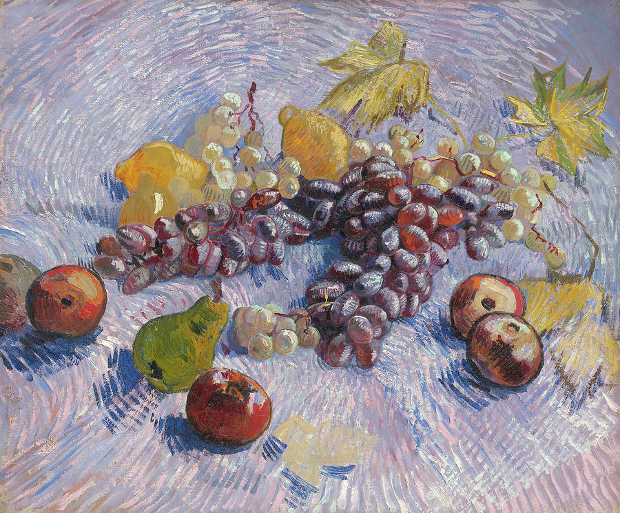 Grapes, Lemons, Pears, and Apples. Vincent van Gogh, Dutch, 1853-1890. Painting by Vincent Van Gogh