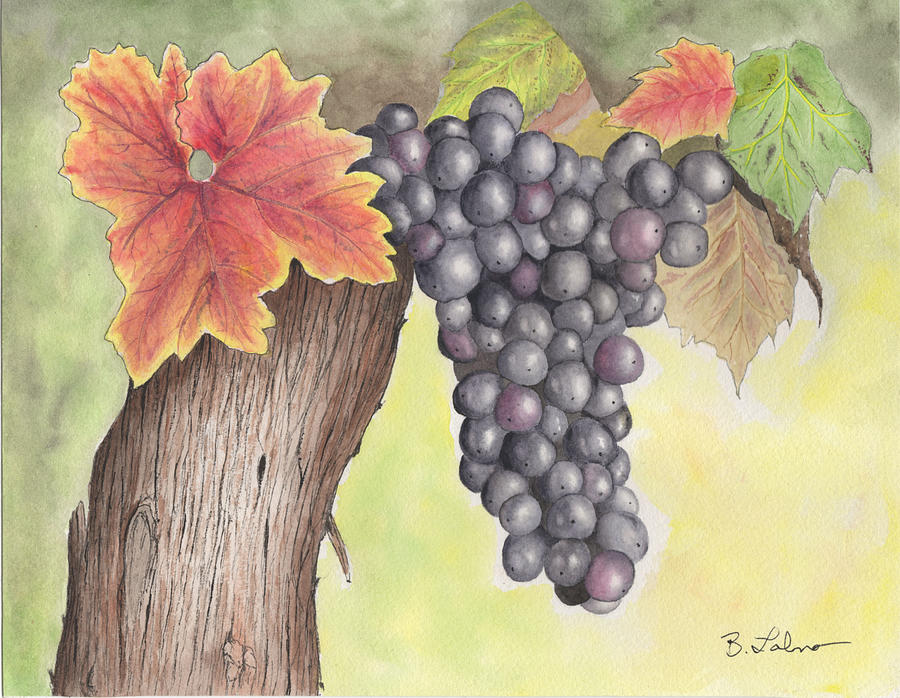 Grapes Ready to Pick Painting by Bob Labno