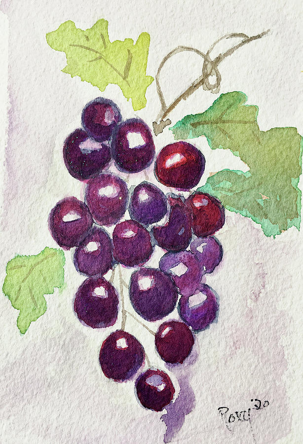 Grapes Painting by Roxy Rich