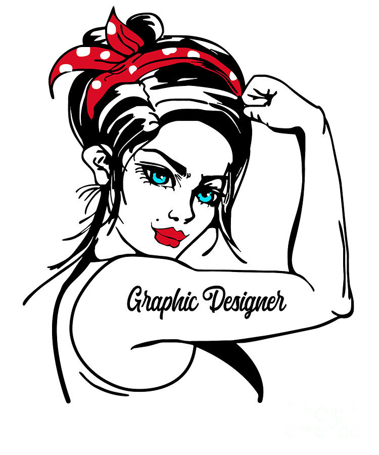 Graphic Designer Graphic Designer Rosie The Riveter Pin Up Girl Digital ...