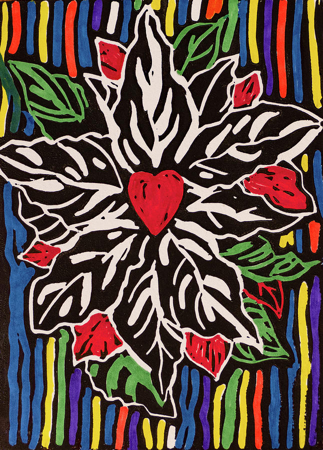 graphic poinsettia by Margaret Zabor graphic poinsettia by Margaret Zabor