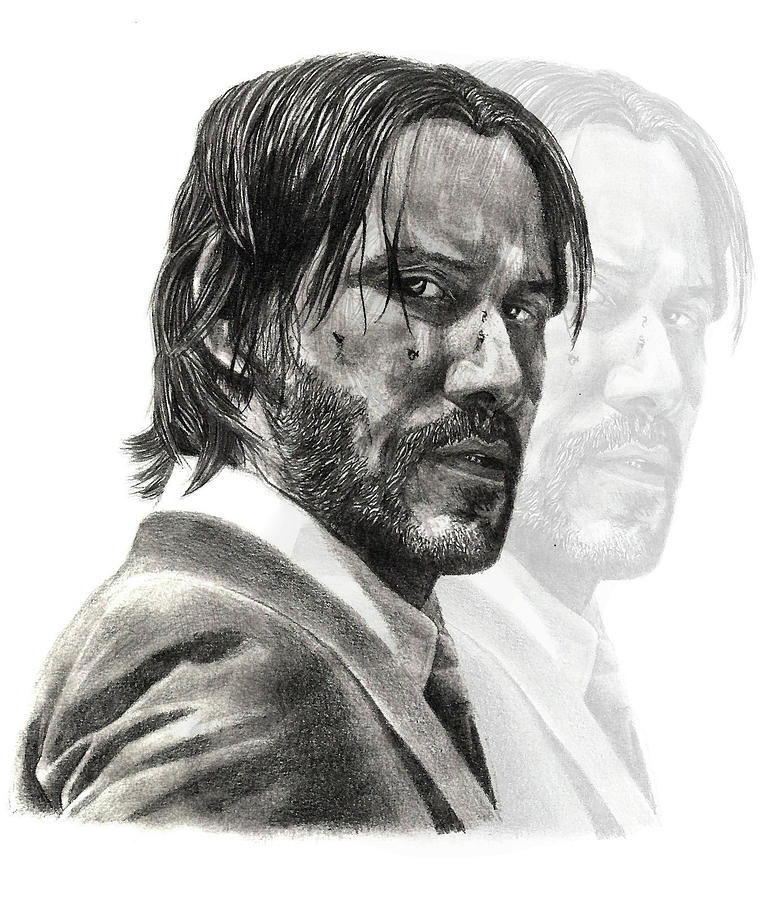 Graphite Drawing John Wick Drawing by Beatriz Chico Pixels