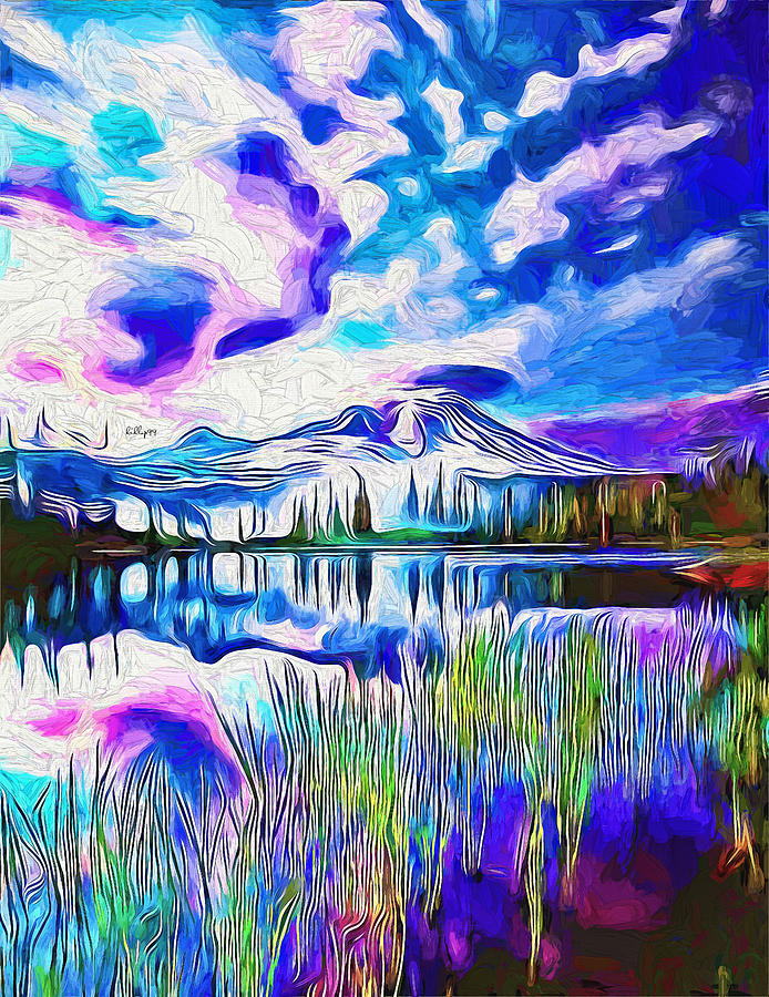 Grass And Lake Painting