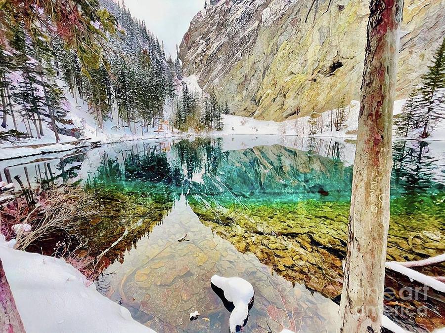 Grassi Lakes  Glass Art by Marie Conboy