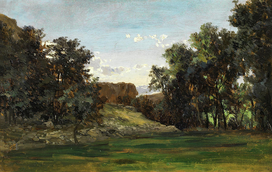 Grassland landscape Antique landscape Painting by Carlos de Haes - Pixels