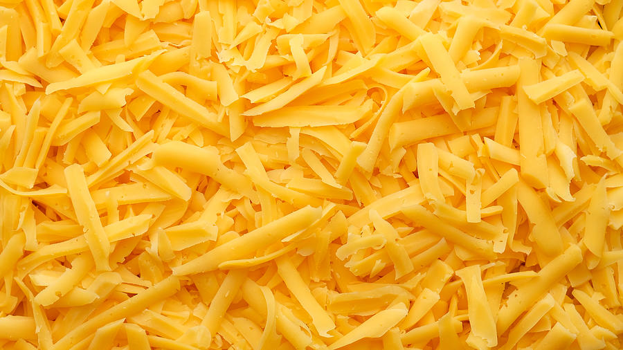 Grated Cheddar Cheese Top View Photograph