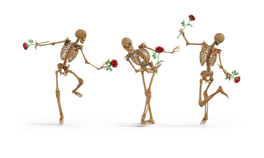 Grateful Dancing Skeleton Trio Digital Art
