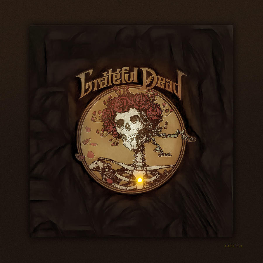 Grateful Dead Golden Digital Art by Richard Laeton