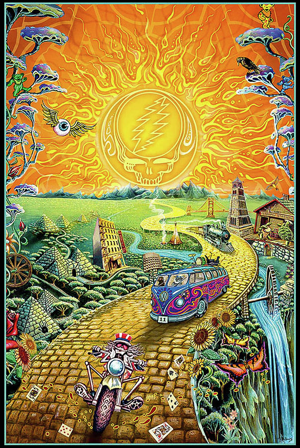 Grateful Dead Digital Art - Grateful Dead Golden Road Poster by Chalcon Slime
