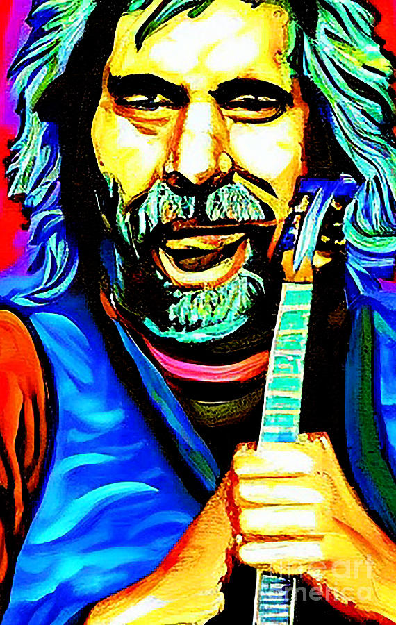 Grateful Dead Singer Painting Portrait Digital Art Mixed Media by Lisa ...