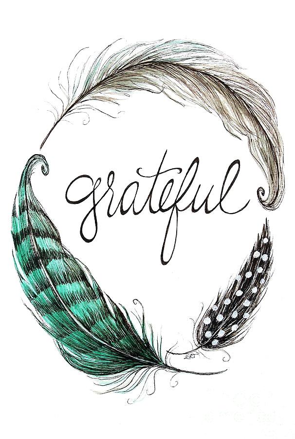Feather  - Grateful by Elizabeth Robinette Tyndall