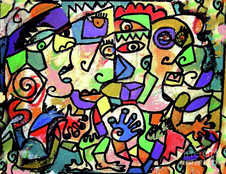 Gratification Gathering Stampede  Painting by Sandra Silberzweig