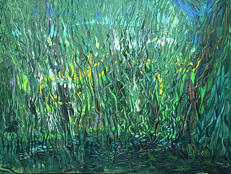 Kindness Rising Like A Tiger In The Tall Grass Flow Codes  Painting by Anjel B Hartwell