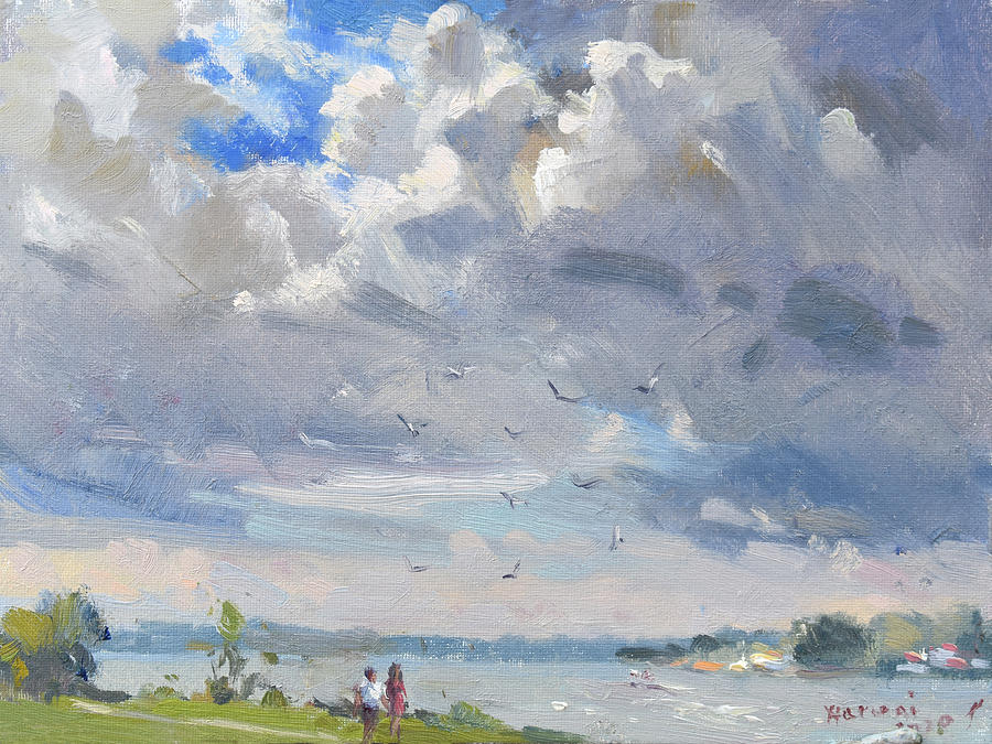 Landscape Painting - Gratwick Waterfront Park by Ylli Haruni
