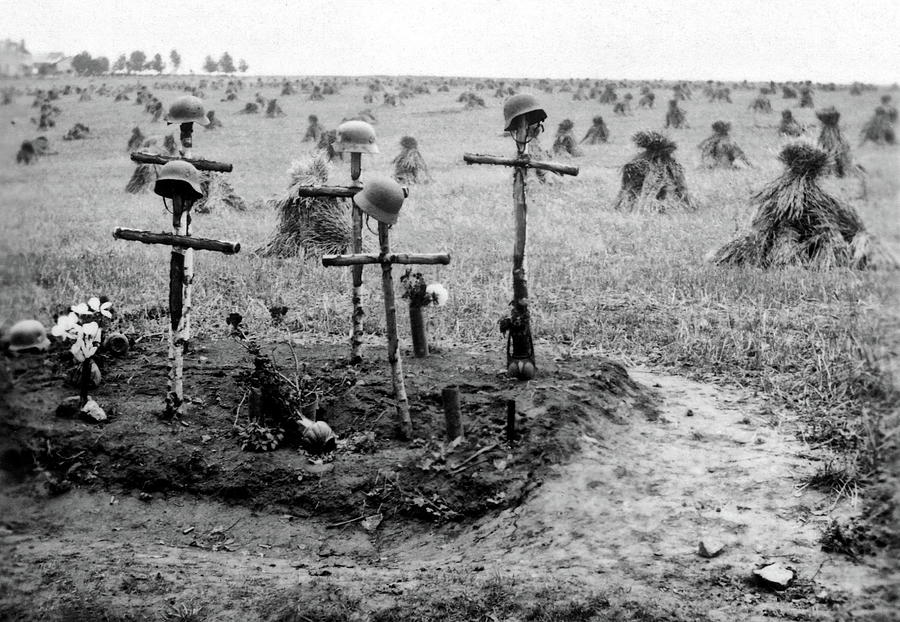 Graves of German Soldiers in La Rochelle France during WW2 Painting by ...