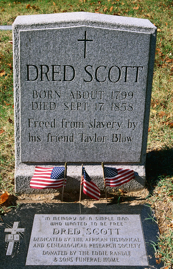 Gravesite of Dred Scott, subject of Supreme Court slavery decision. Photograph by Eddie Brady