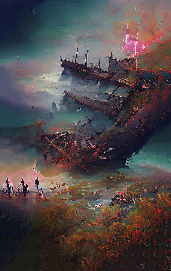 Graveyard of ships Digital Art by Dennis Baswell