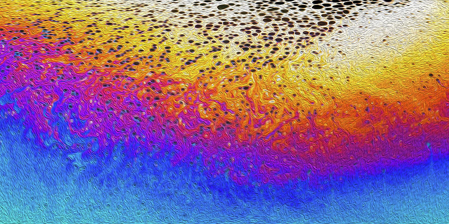 Gravity Always Wins Abstract Oil Rendering of Soap Bubble Digital Art by SR Green