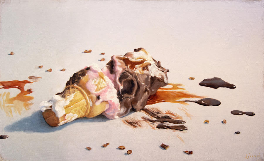 Ice Cream Painting - Gravity by Susan N Jarvis