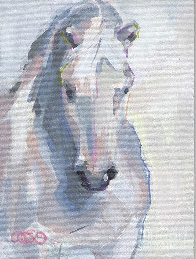 Gray Horse Painting - Gray 1 by Kimberly Santini
