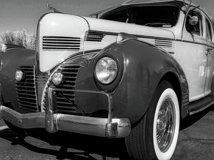 Gray 1939 Dodge Sedan Front Corner Bw Photograph by DK Digital