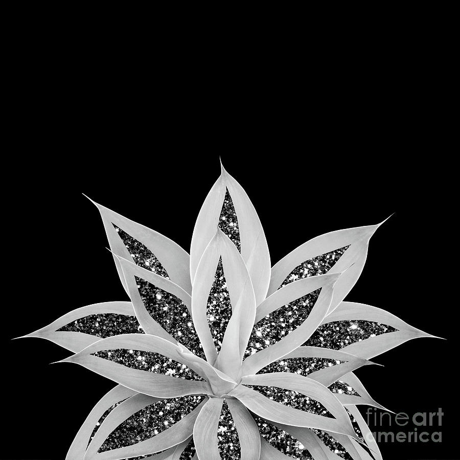 Gray Agave with Black Silver Glitter #2 #shiny #tropical #decor #art ...