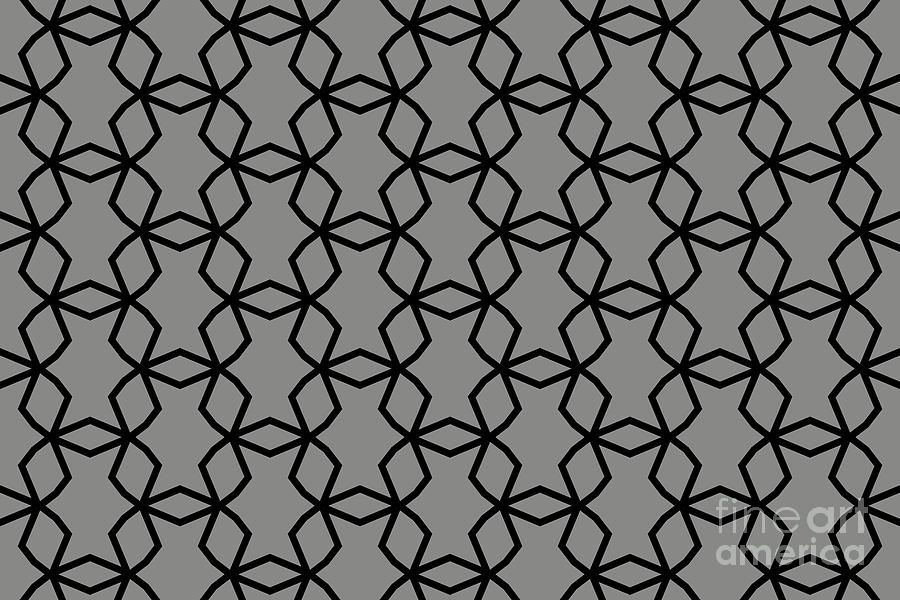 Pattern Digital Art - Gray and Black Abstract Shape Mosaic Pattern Pairs 2022 Color of the Year Grey Suit 4004-2A by Petite Pattern - Minimal Graphic Designs
