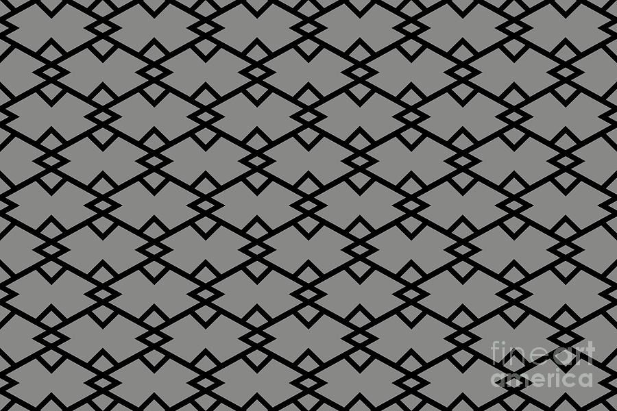 Pattern Digital Art - Gray and Black Tessellation Line Pattern 22 Pairs 2022 Color of the Year Grey Suit 4004-2A by Petite Pattern - Minimal Graphic Designs