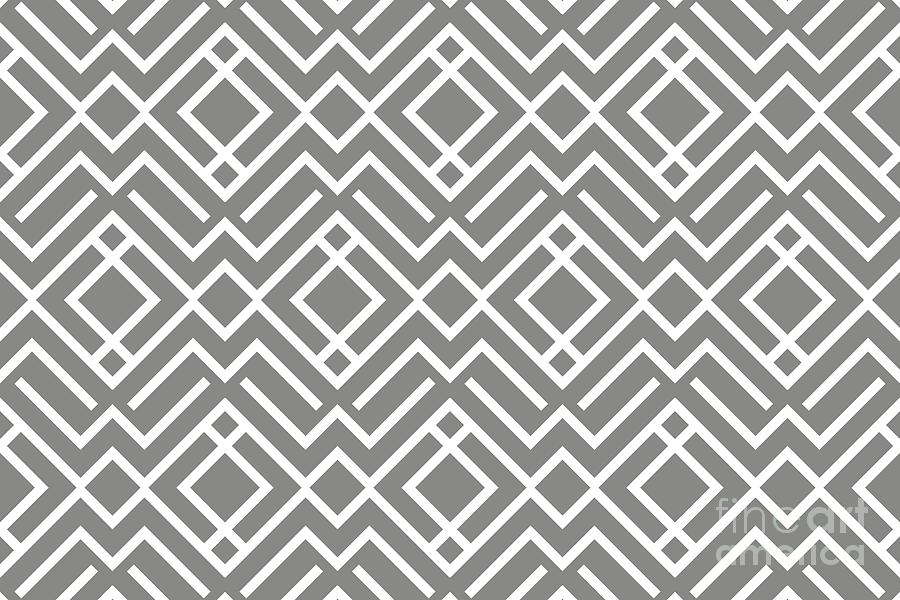 Pattern Digital Art - Gray and White Chevron Stripe Diamond Pattern Pairs 2022 Color of the Year Grey Suit 4004-2A by Petite Pattern - Minimal Graphic Designs
