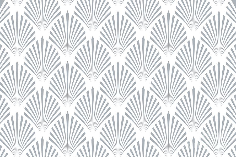 Gray and White Elegant Scallop Fan Pattern Pairs Dulux 2022 Popular ...