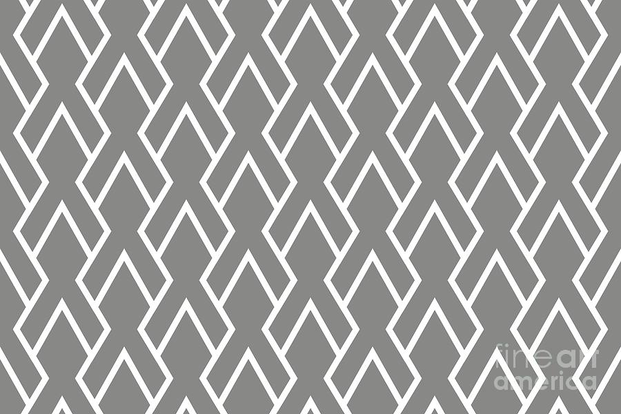 Pattern Digital Art - Gray and White Tessellation Line Pattern 6 Pairs 2022 Color of the Year Grey Suit 4004-2A by Petite Pattern - Minimal Graphic Designs