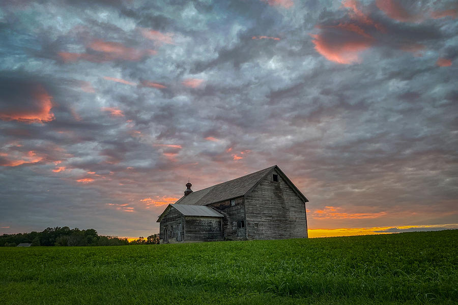 Gray Barn at Sunset Photograph by Kendall McKernon