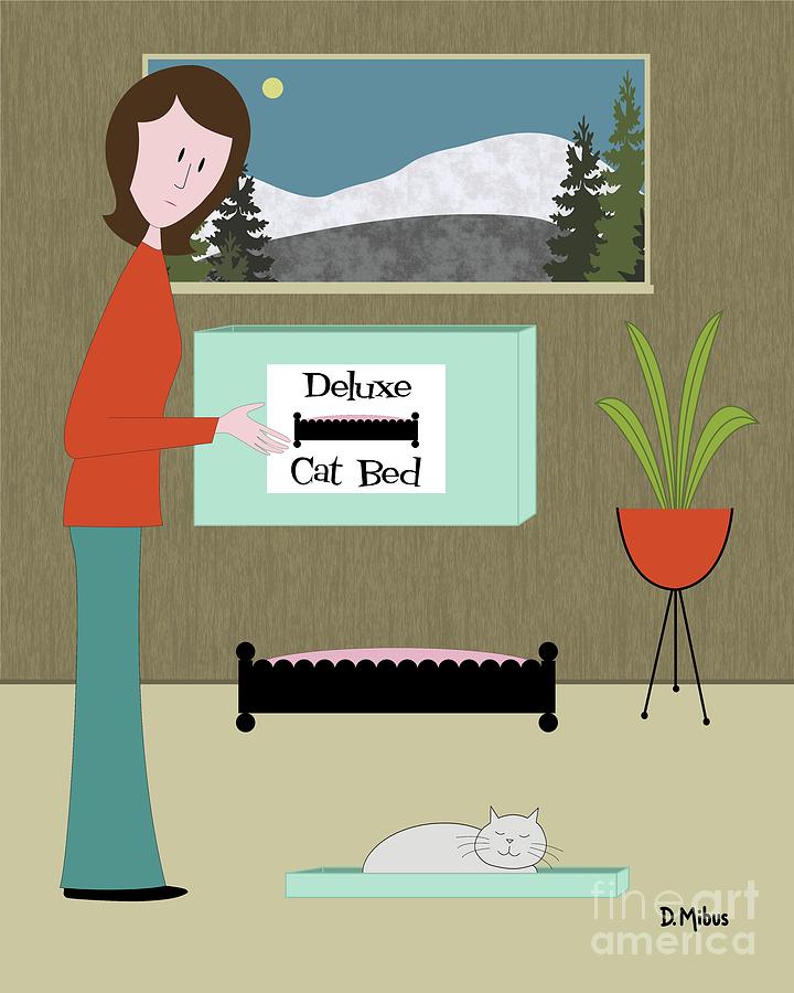 Gray Cat Prefers Box Lid Digital Art by Donna Mibus