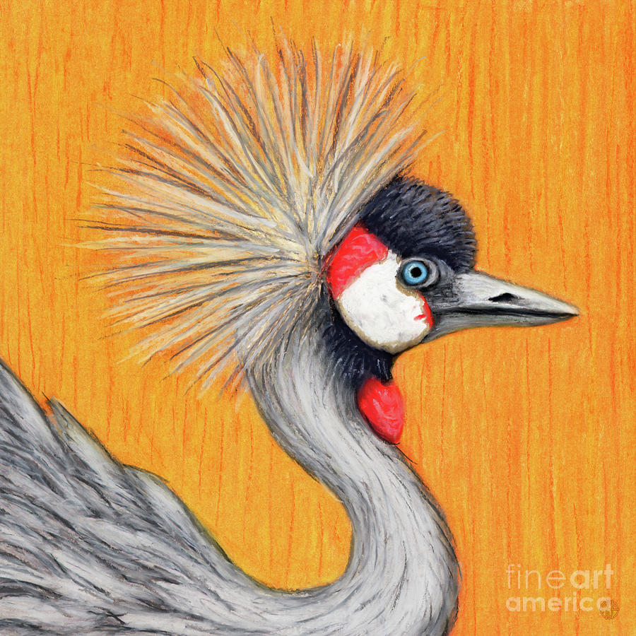 Gray Crowned Crane Painting by Amy E Fraser