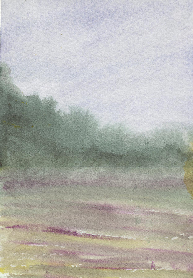 Gray Day South Carolina Field Series Painting by Elizabeth Reich