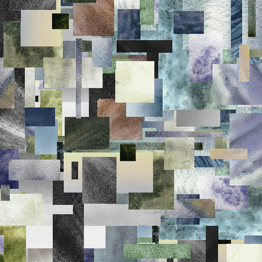 Gray Geometrical Watercolor Decorative Blocks XI by Irina Sztukowski Gray Geometrical Watercolor Decorative Blocks XI by Irina Sztukowski