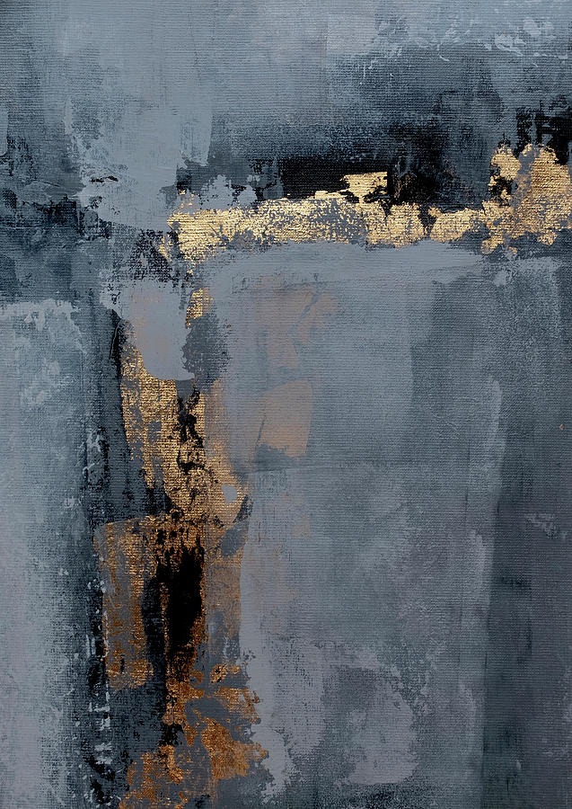 Gray gold abstract Painting by Ela Szczepaniak - Fine Art America